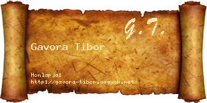 Gavora Tibor névjegykártya